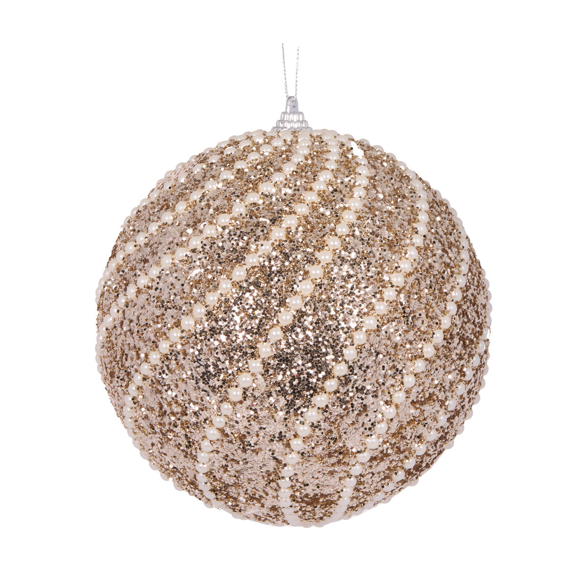 XL Champagne Pearl Swirl Bauble
