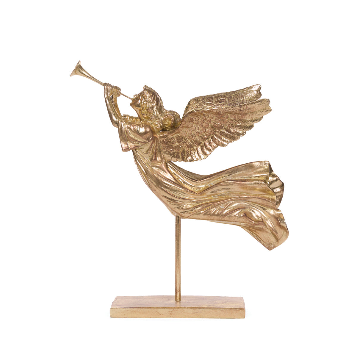 45cm Gilded Angel With Trumpet