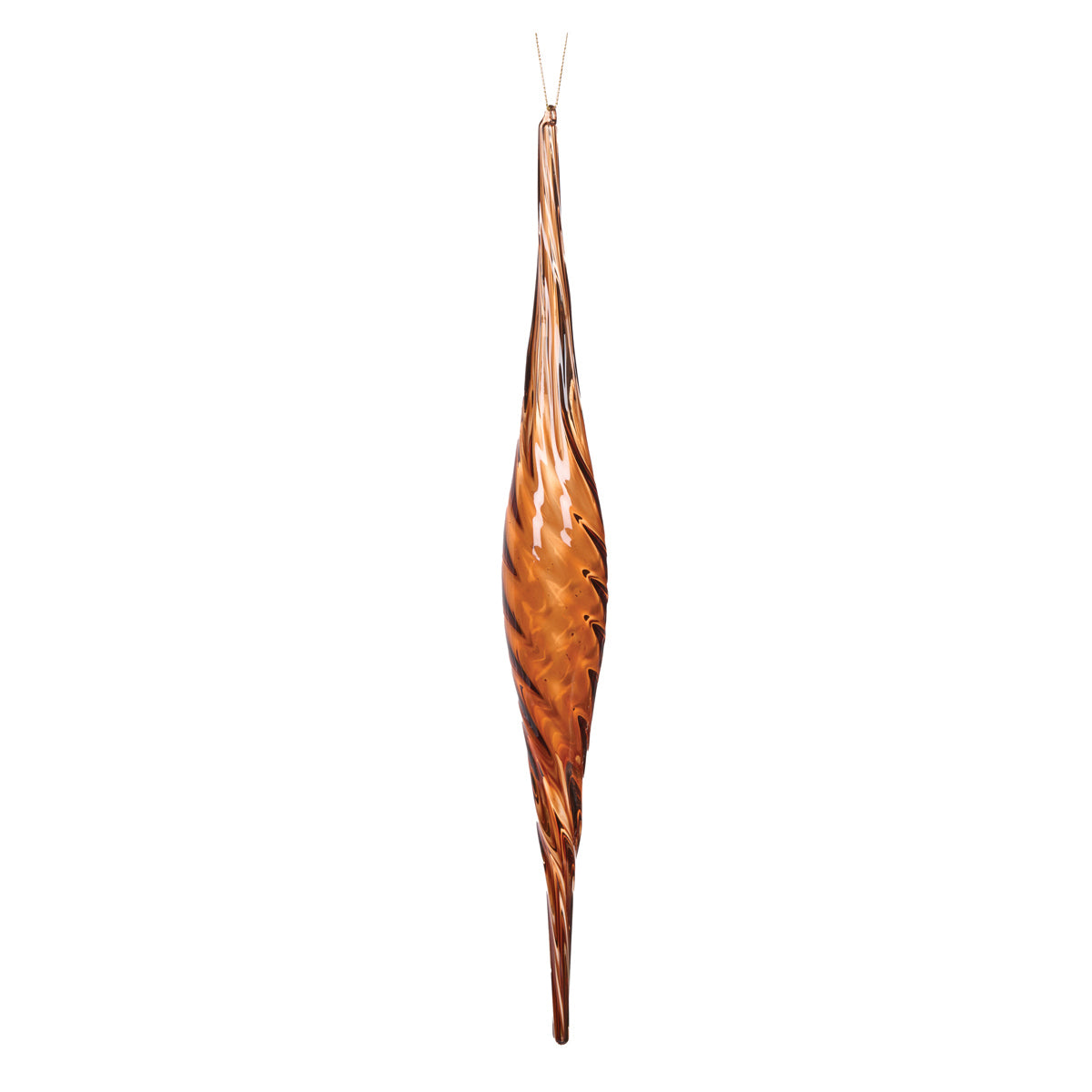 FROSTED CHOCOLATE LONG DROP BAUBLE