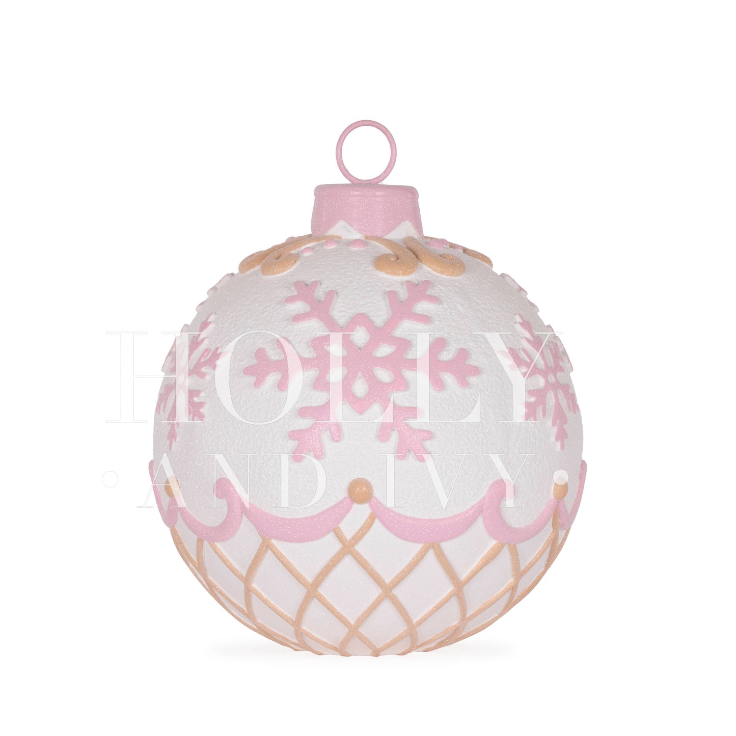 PINK GINGERBREAD SNOWFLAKE BAUBLE
