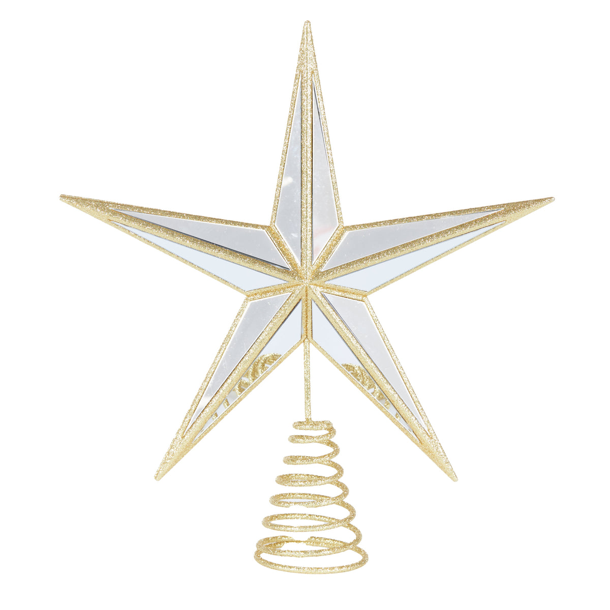 5 - point Mirrored Tree Topper Star Gold