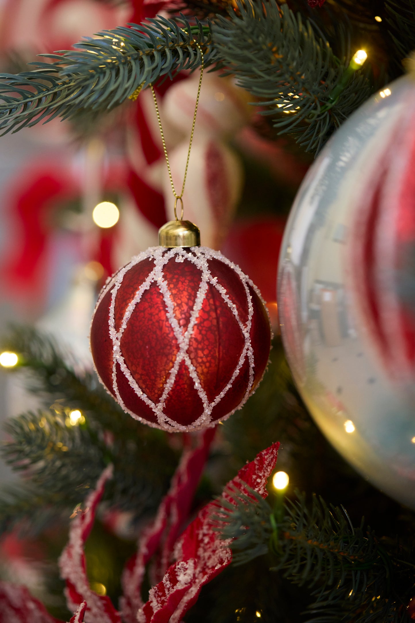 Red Crystal Quilt Bauble