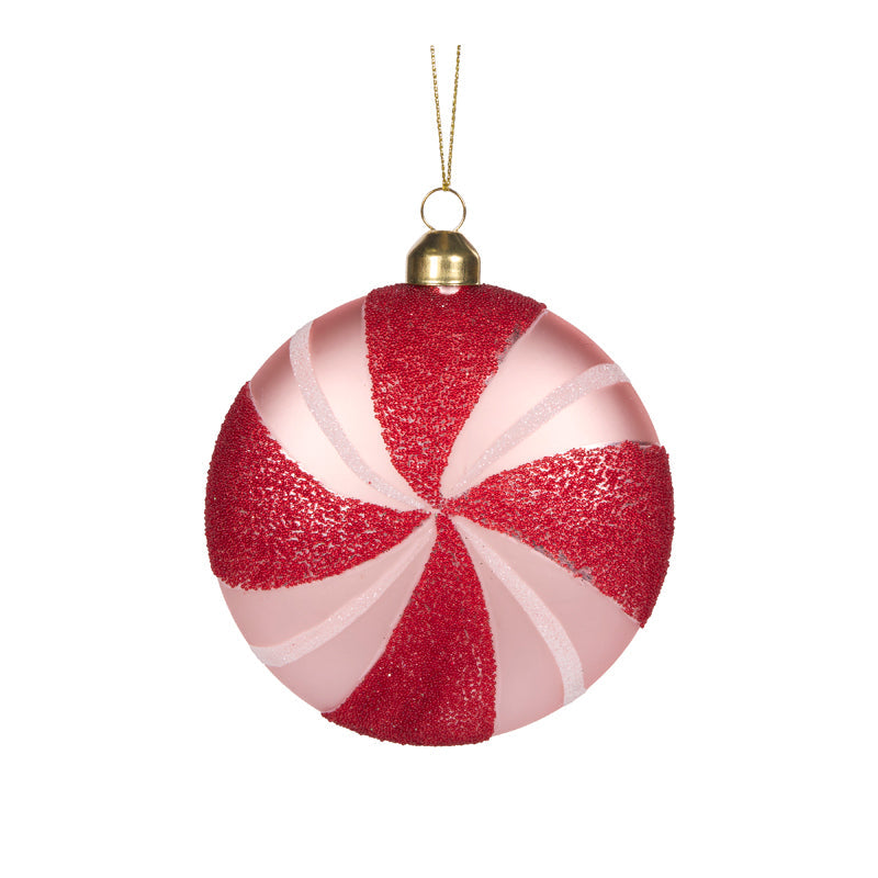 Pink And Red Candy Swirl Ornament