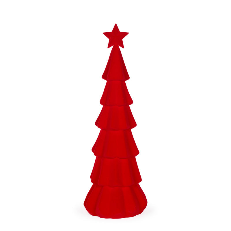 76cm Red Flocked Tree