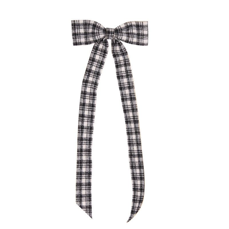 Black Plaid Long Bow