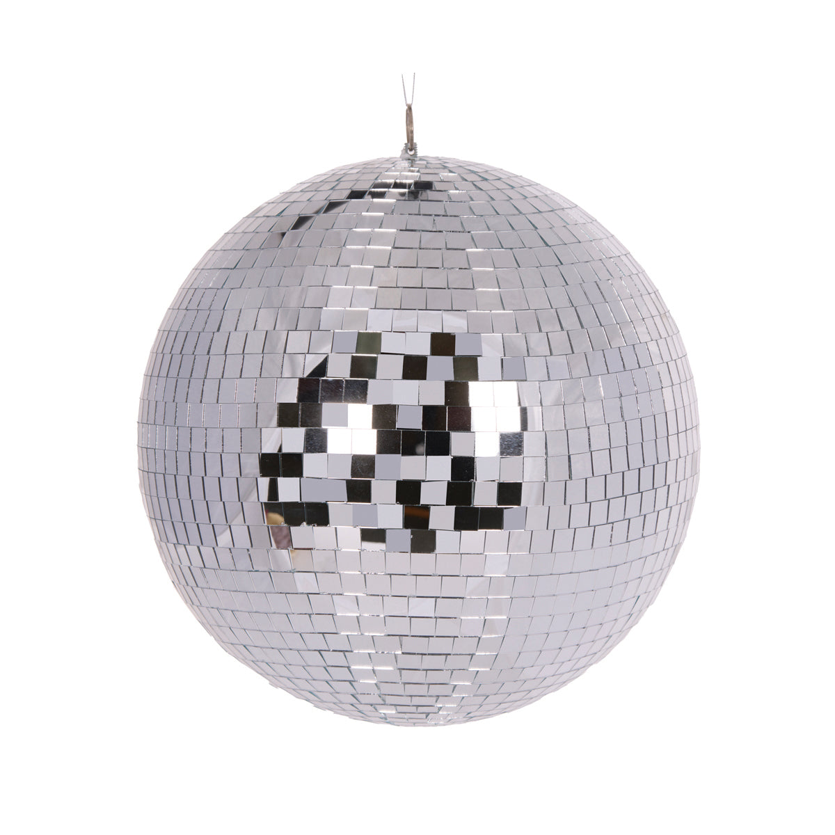 30 CM SILVER DISCO BAUBLE