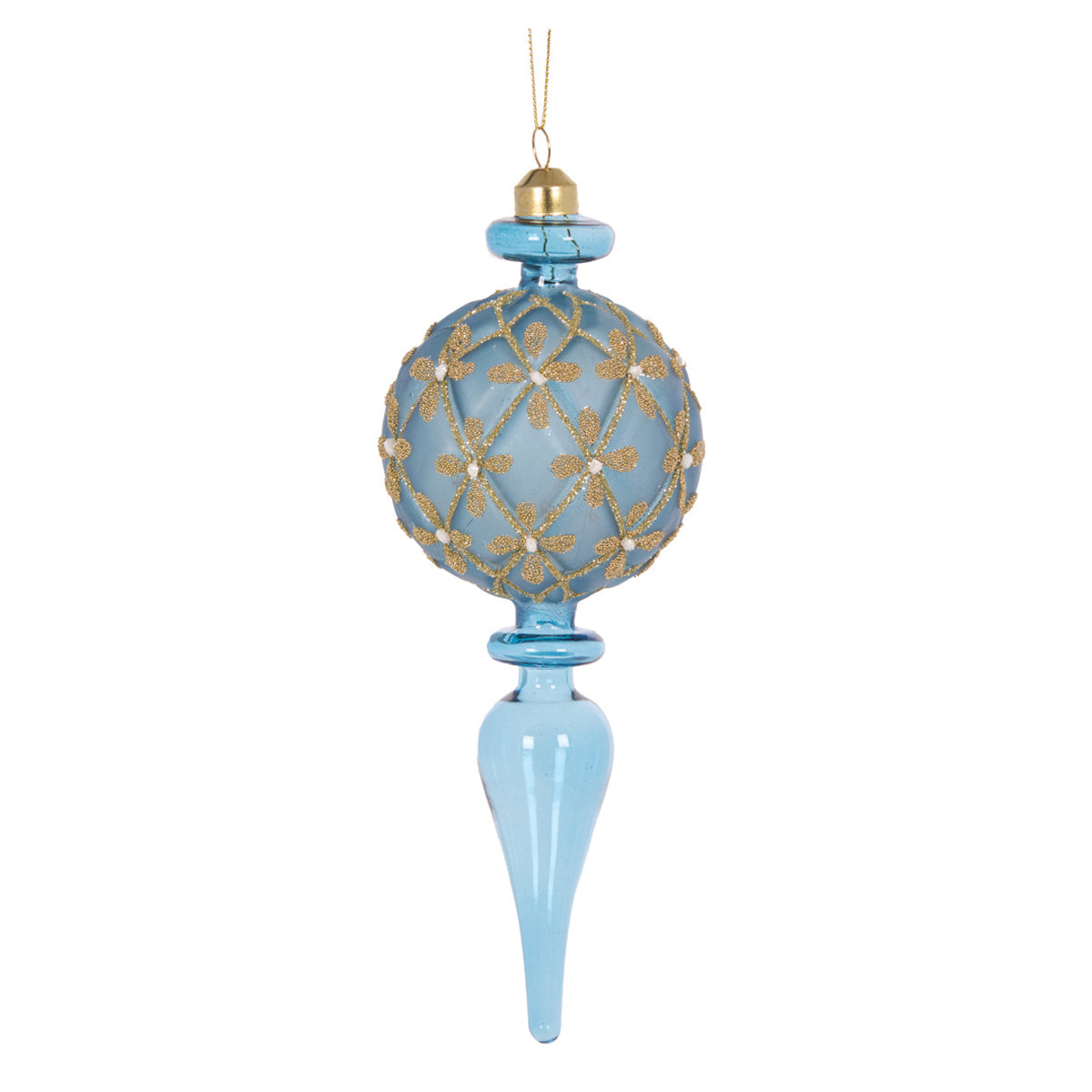 Translucent Blue Floret Finial