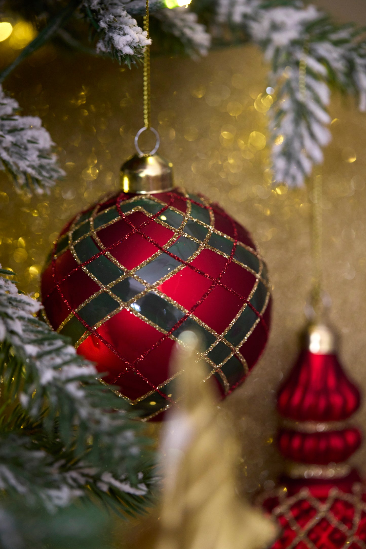 Frosted Tartan Bauble