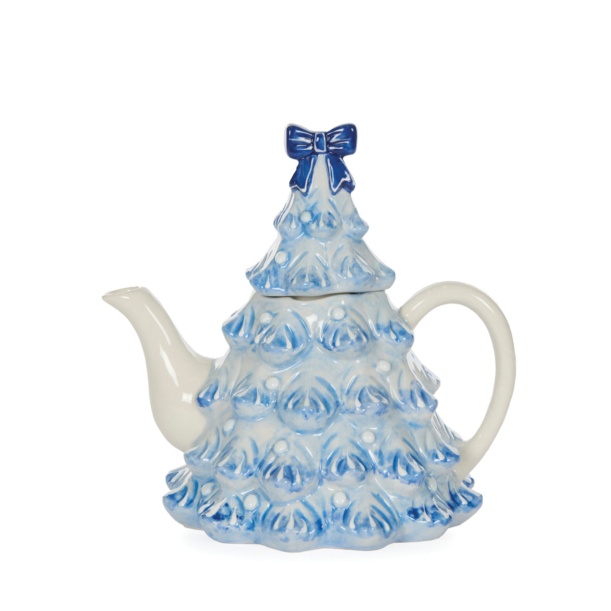 CERAMIC BLUE AND WHITE TREEPOT