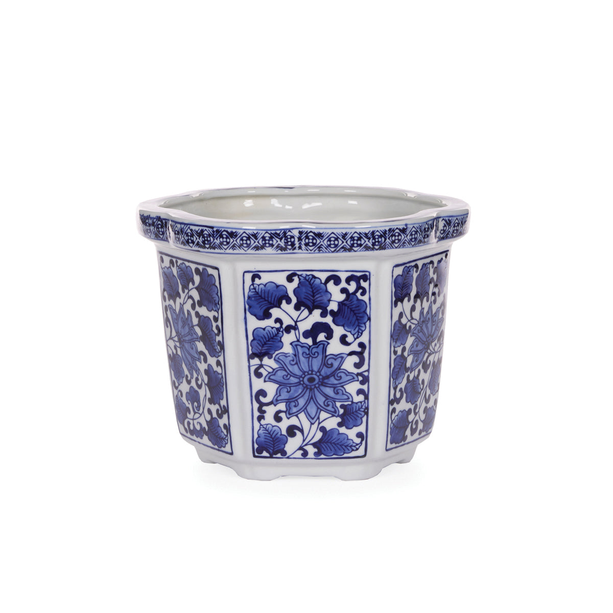 BLUE AND WHITE JARDINIERE PLANTER