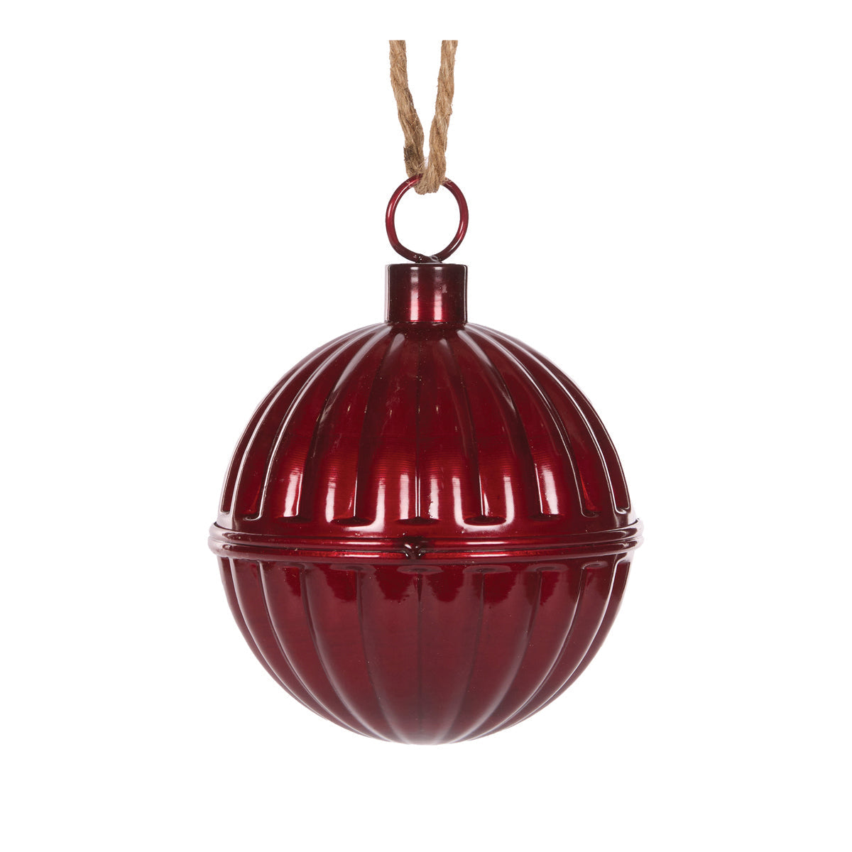 14cm Ribbed Burgundy Bell
