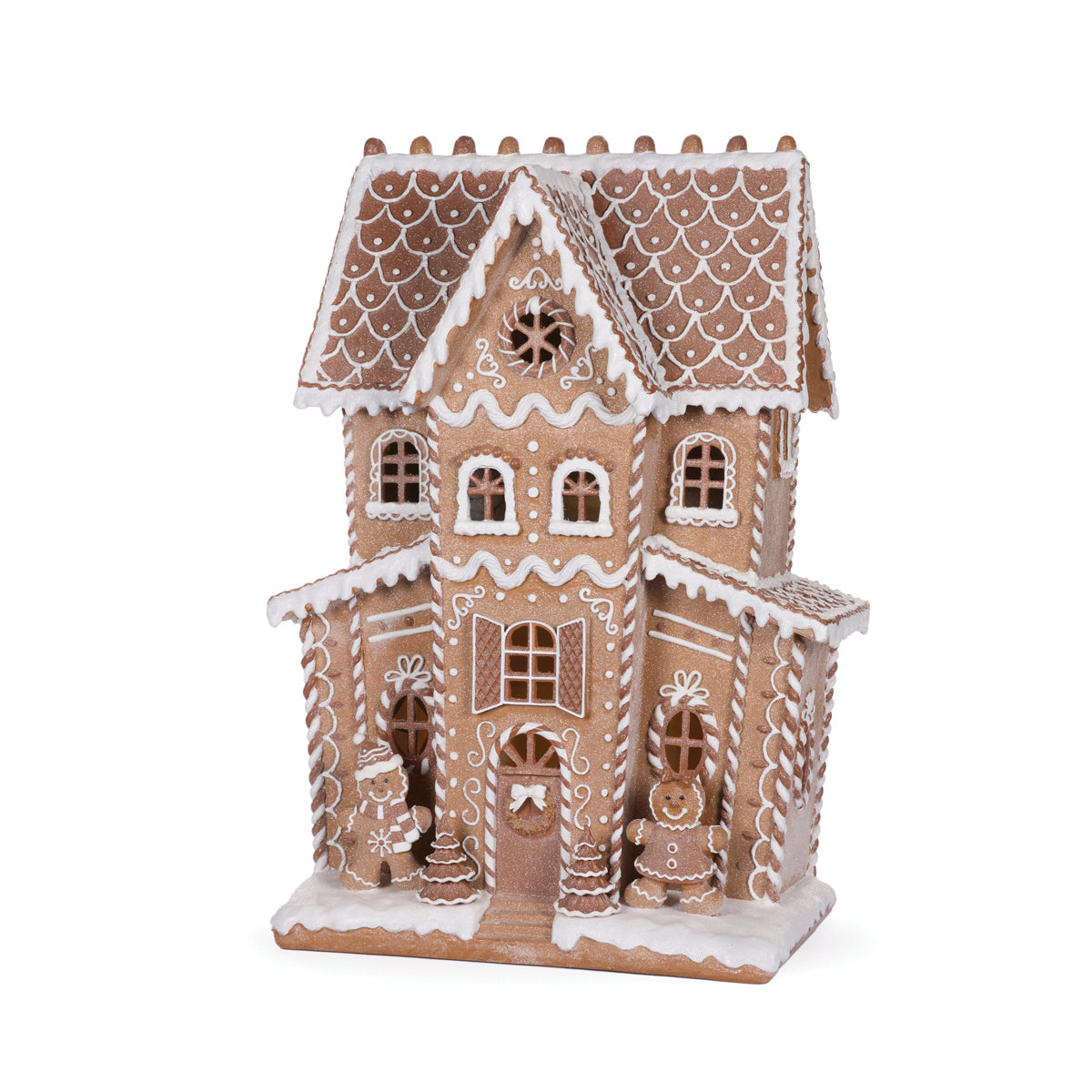 LED PIPED GINGERBREAD MANSION