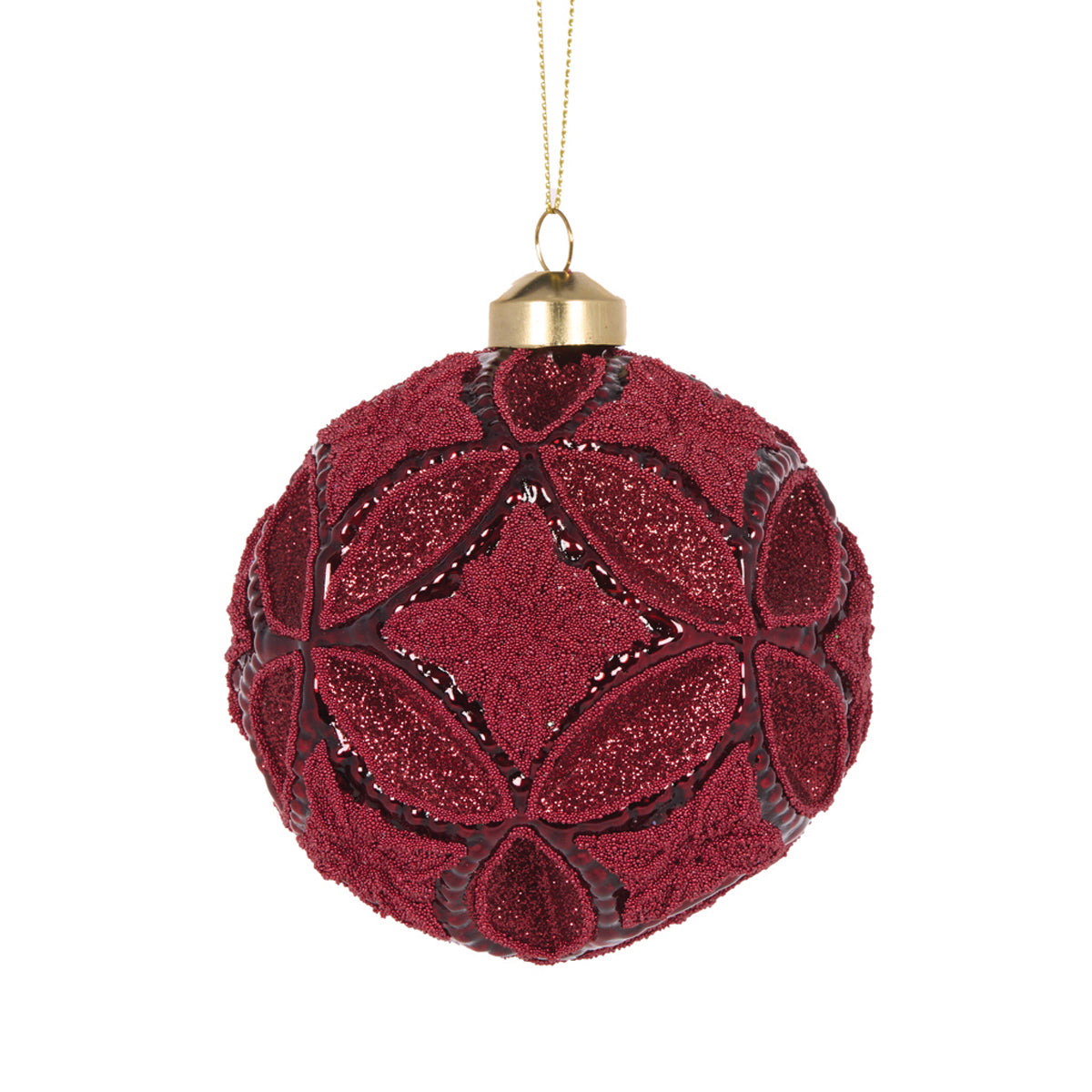 Vintage Burgundy Diamond Cut Bauble