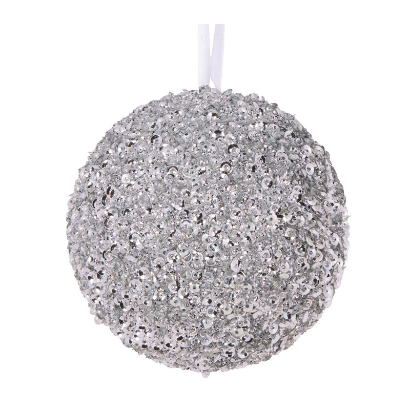 XL Silver Crystal Confetti Bauble