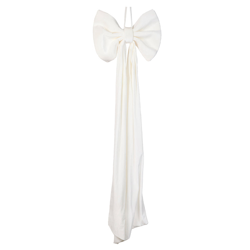 White Velvet Bow Topper