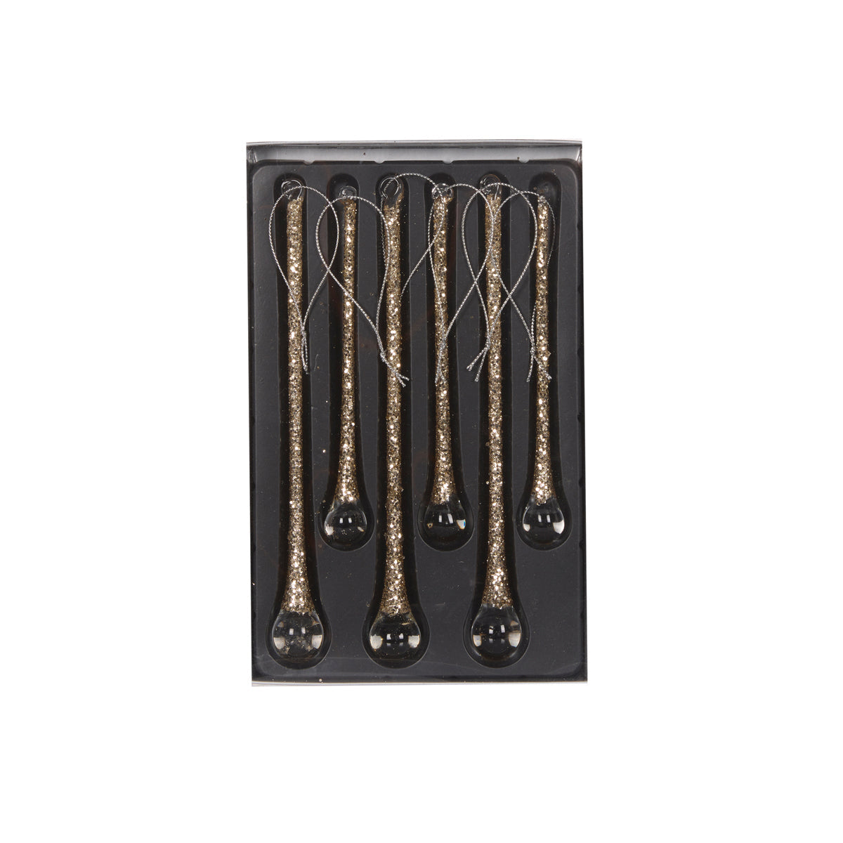 Set/6 Champagne Beaded Icicles