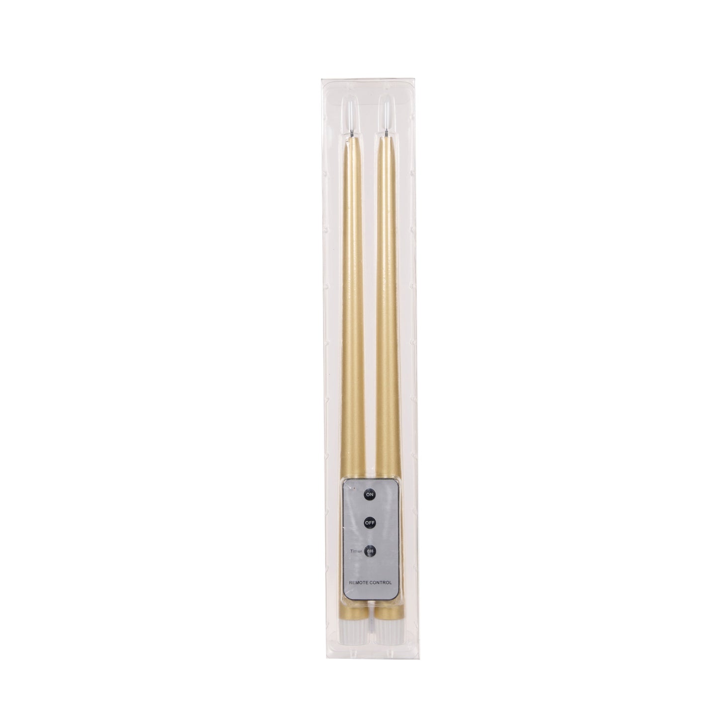Set/2 Champagne LED Taper Candles