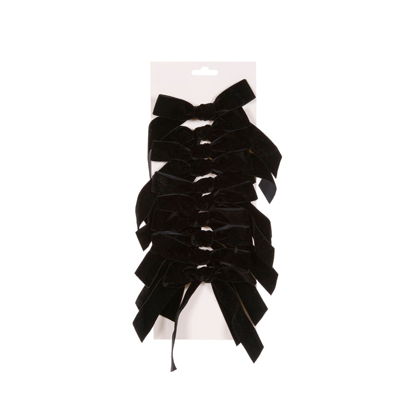 Set/10 5cm Black Velvet Bows