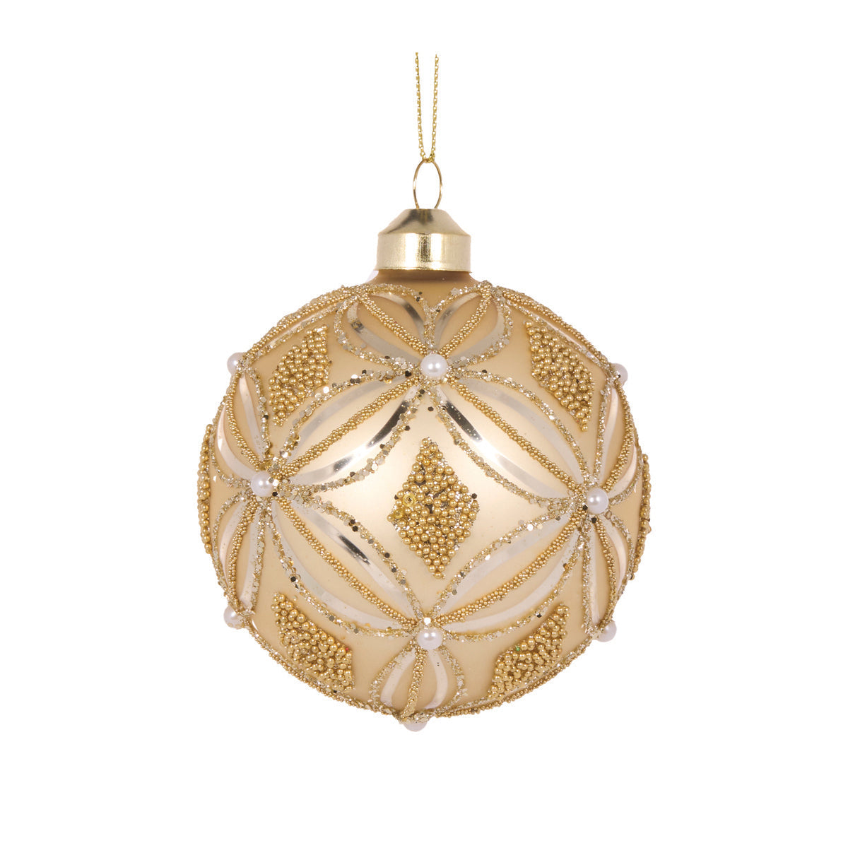 Champagne Frosted Deco Bauble