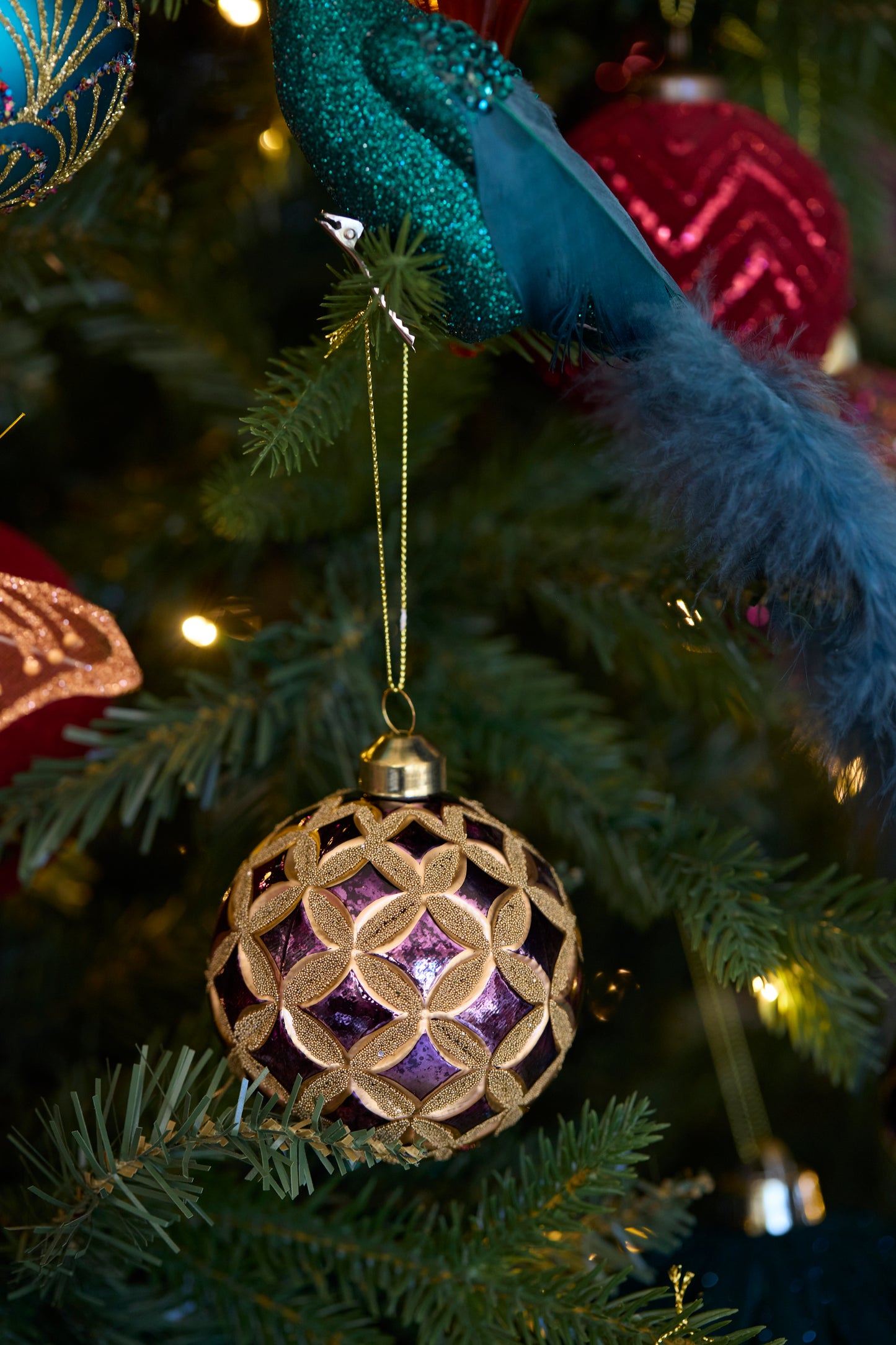 Purple And Gold Floret Bauble