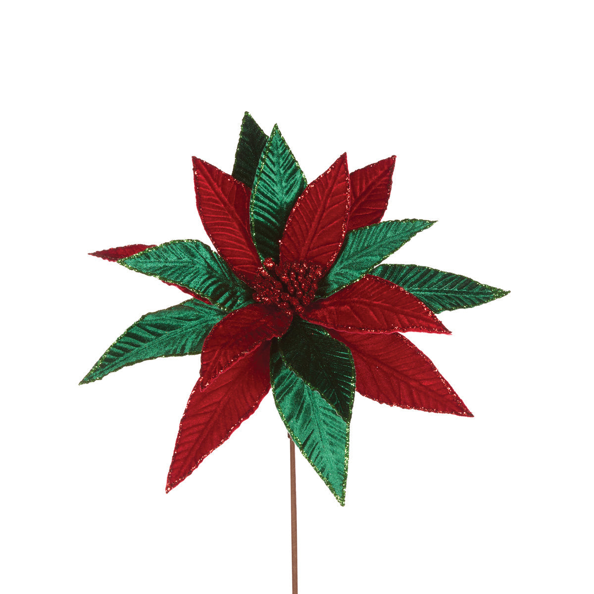 BRIGHT TRADITIONAL VELOUR POINSETTIA