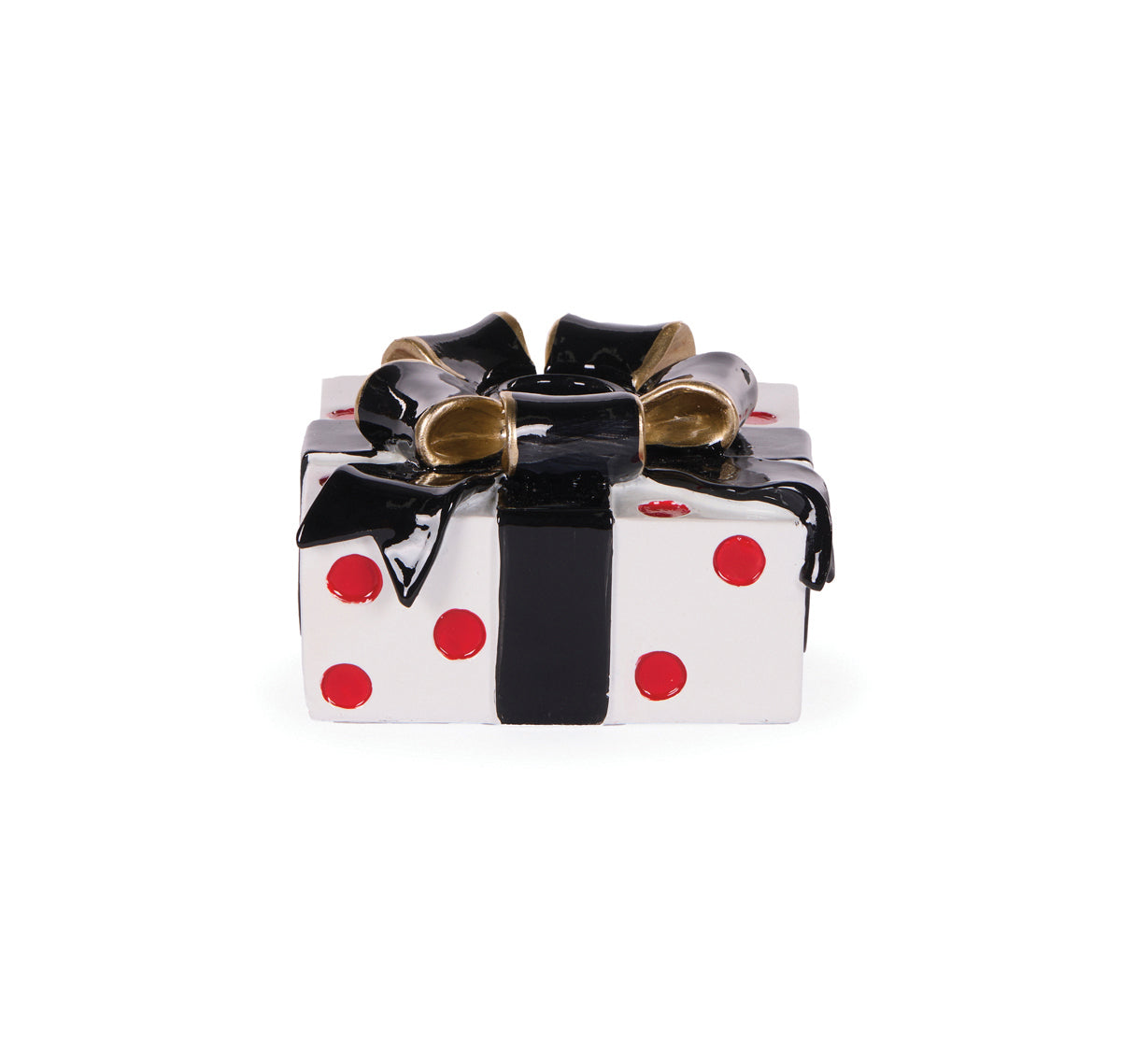 Red Polka Dot Present Candle Holder