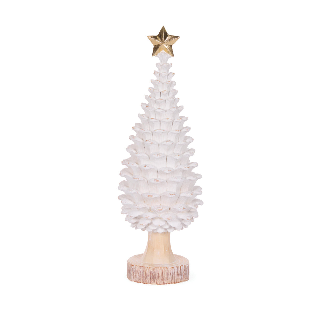 42.5cm Washed Pinecone Tree With Star