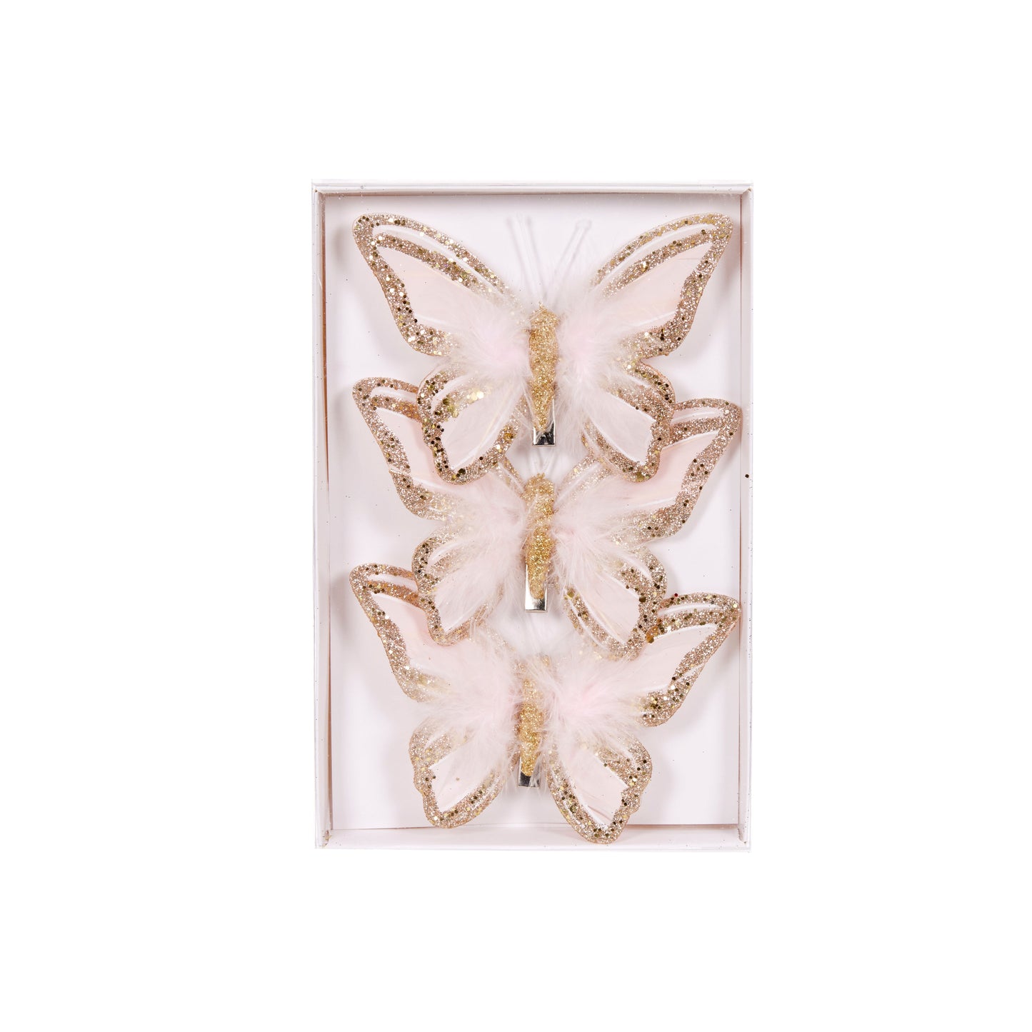 Set/3 Pink Butterfly Clips