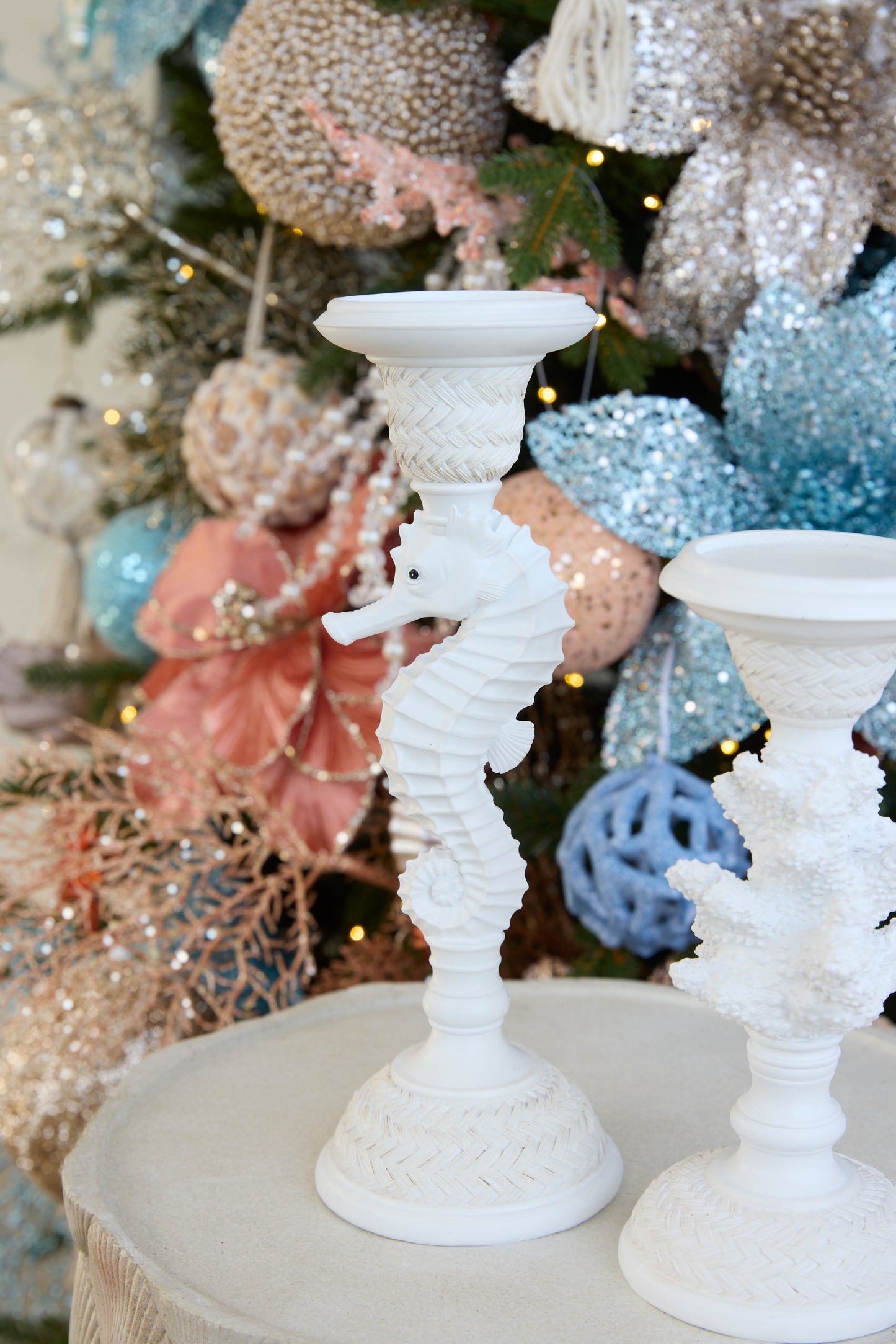 31 CM SEAHORSE CANDLE HOLDER