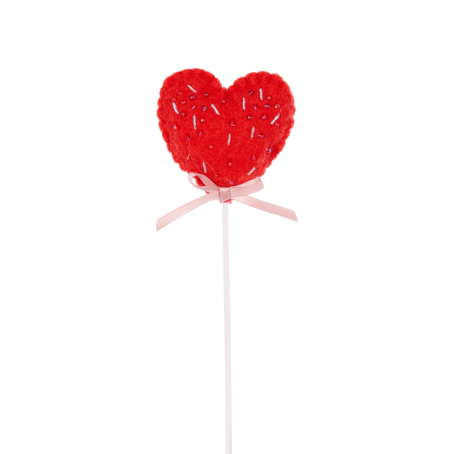 Wool Love Heart Pick Red