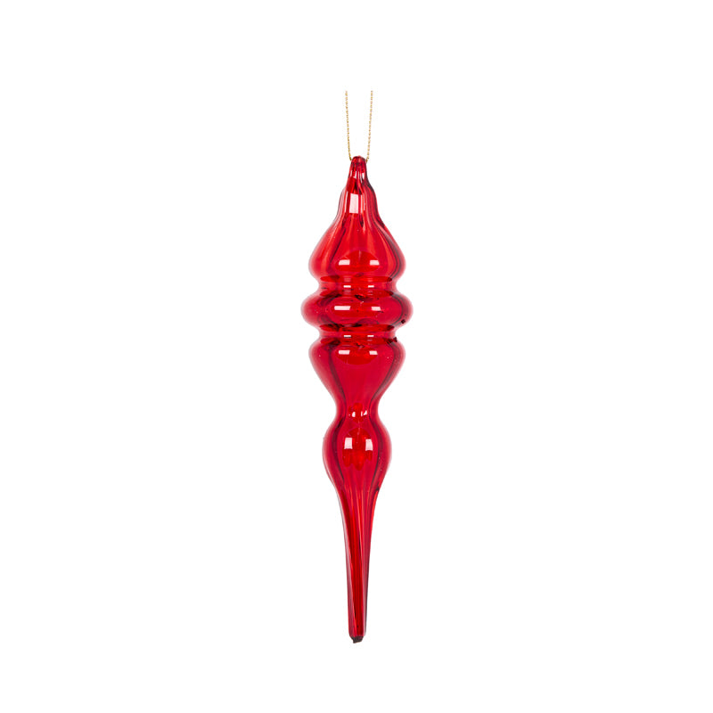 Glass Ruby Diamond Finial