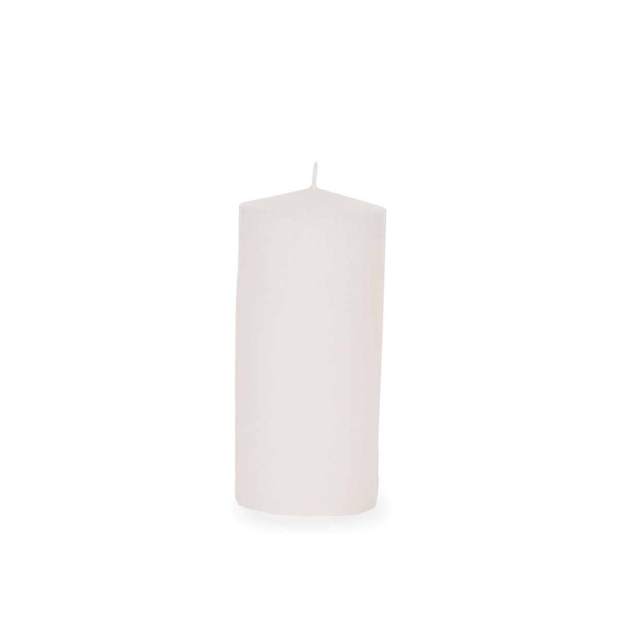 15.5cm Natural Ribbed Pillar Candle