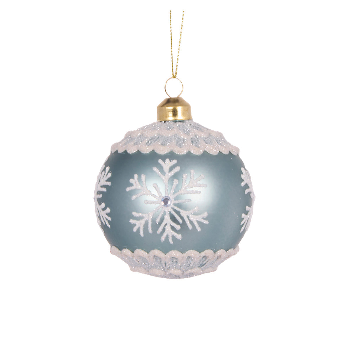 PIPED BLUE SNOWFLAKE BAUBLE