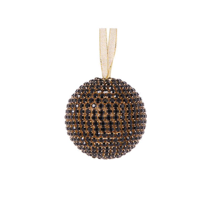8cm Black Crystal Bauble