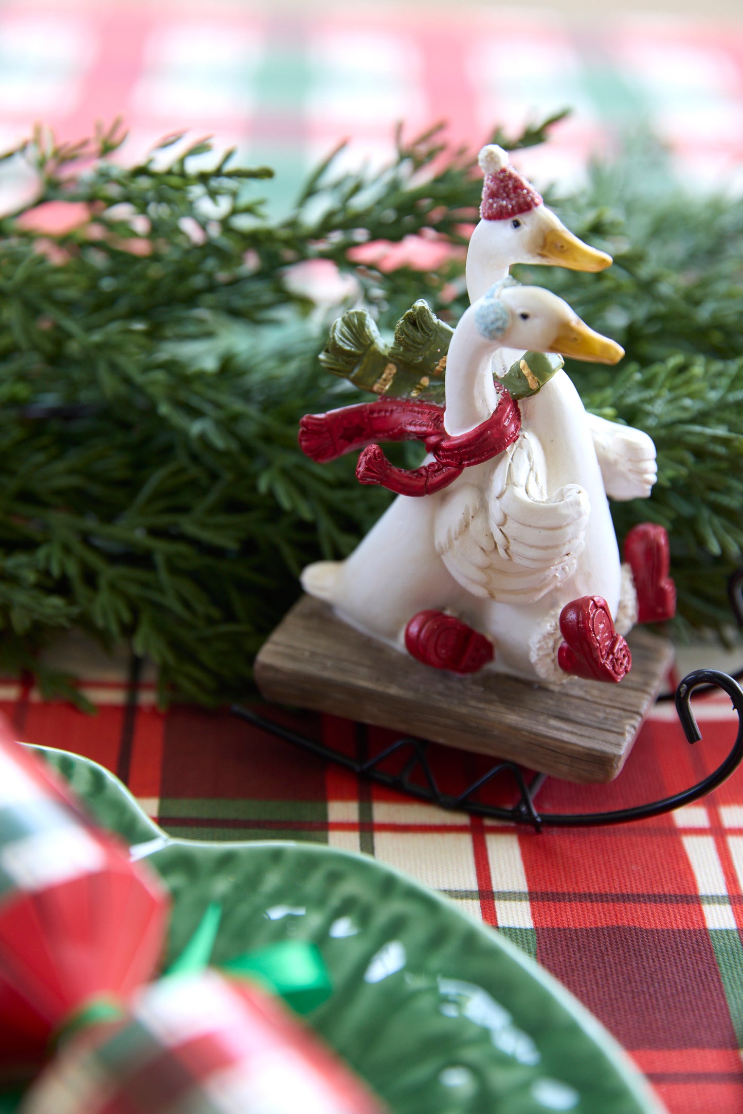 SLEDDING FESTIVE DUCKS