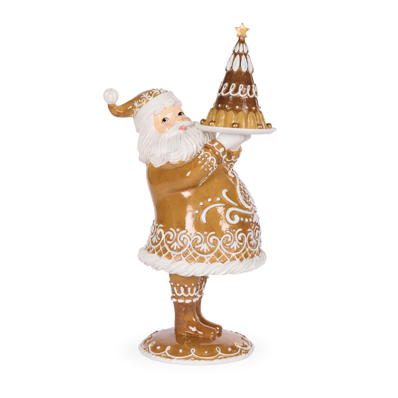 43cm Gingerbread Santa With Cake