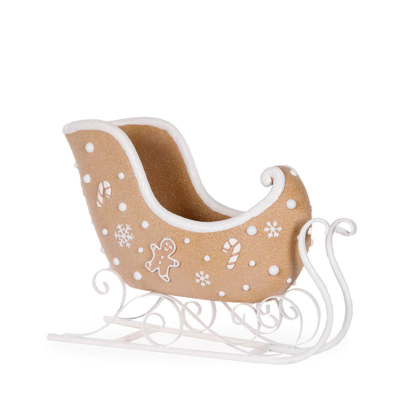 61cm Frosted Gingerbread Sleigh