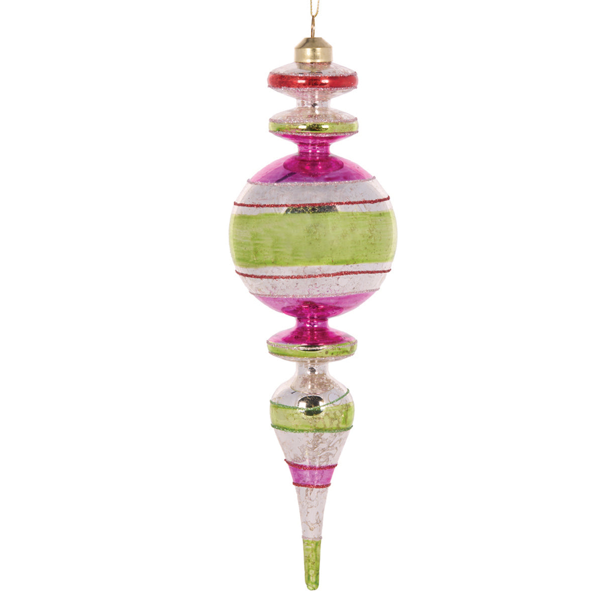 Retro Green Stripe Finial