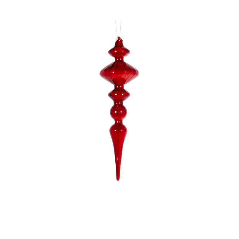 25cm Burgundy Transparent Disc Finial