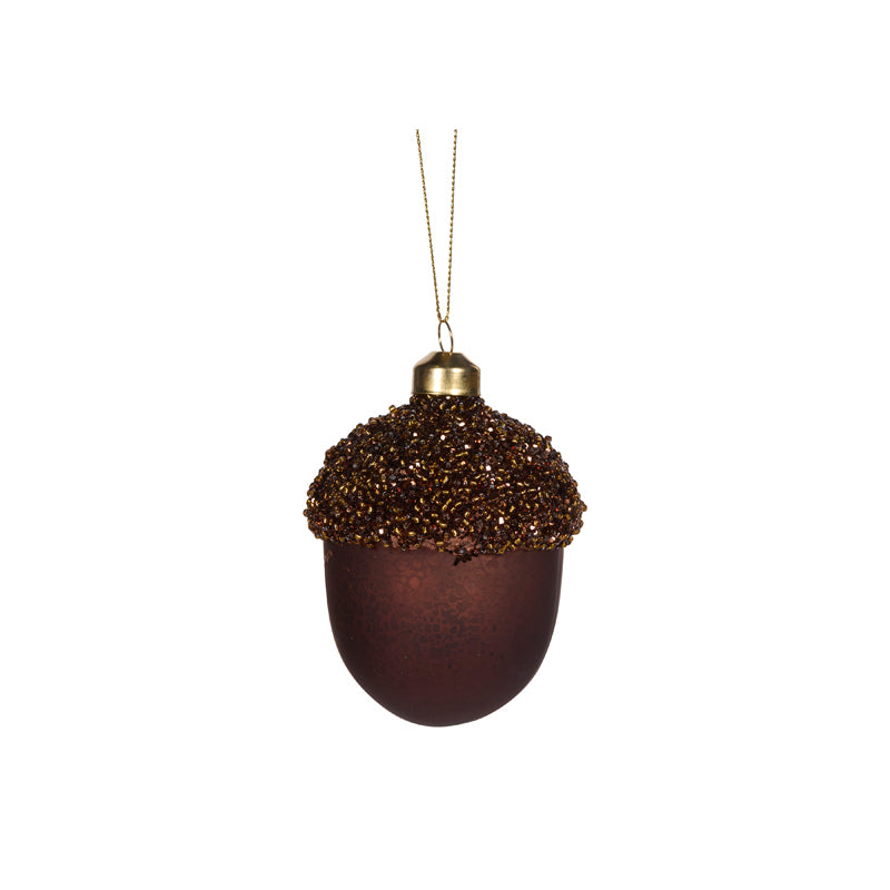 Embellished Beaded Brown Pinecone Bauble