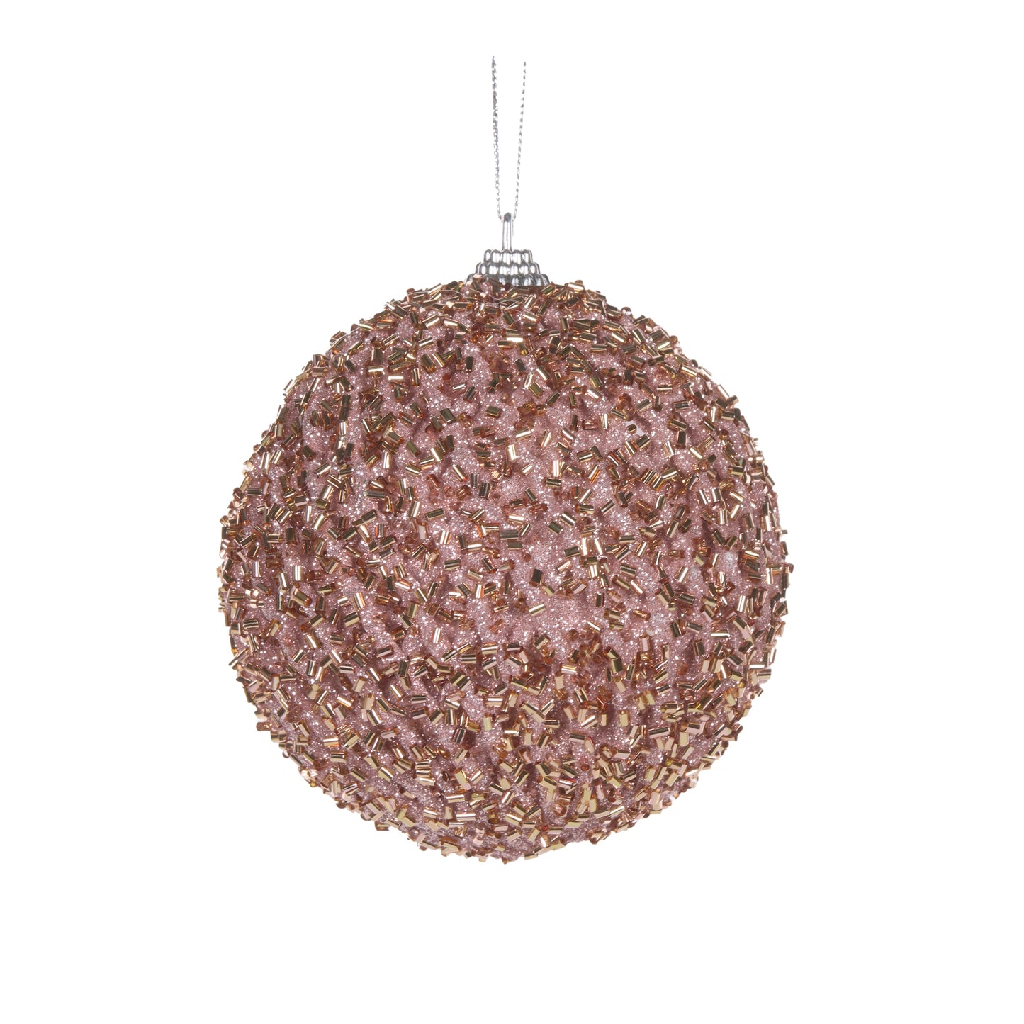 Pink Glittered Lattice Bauble.