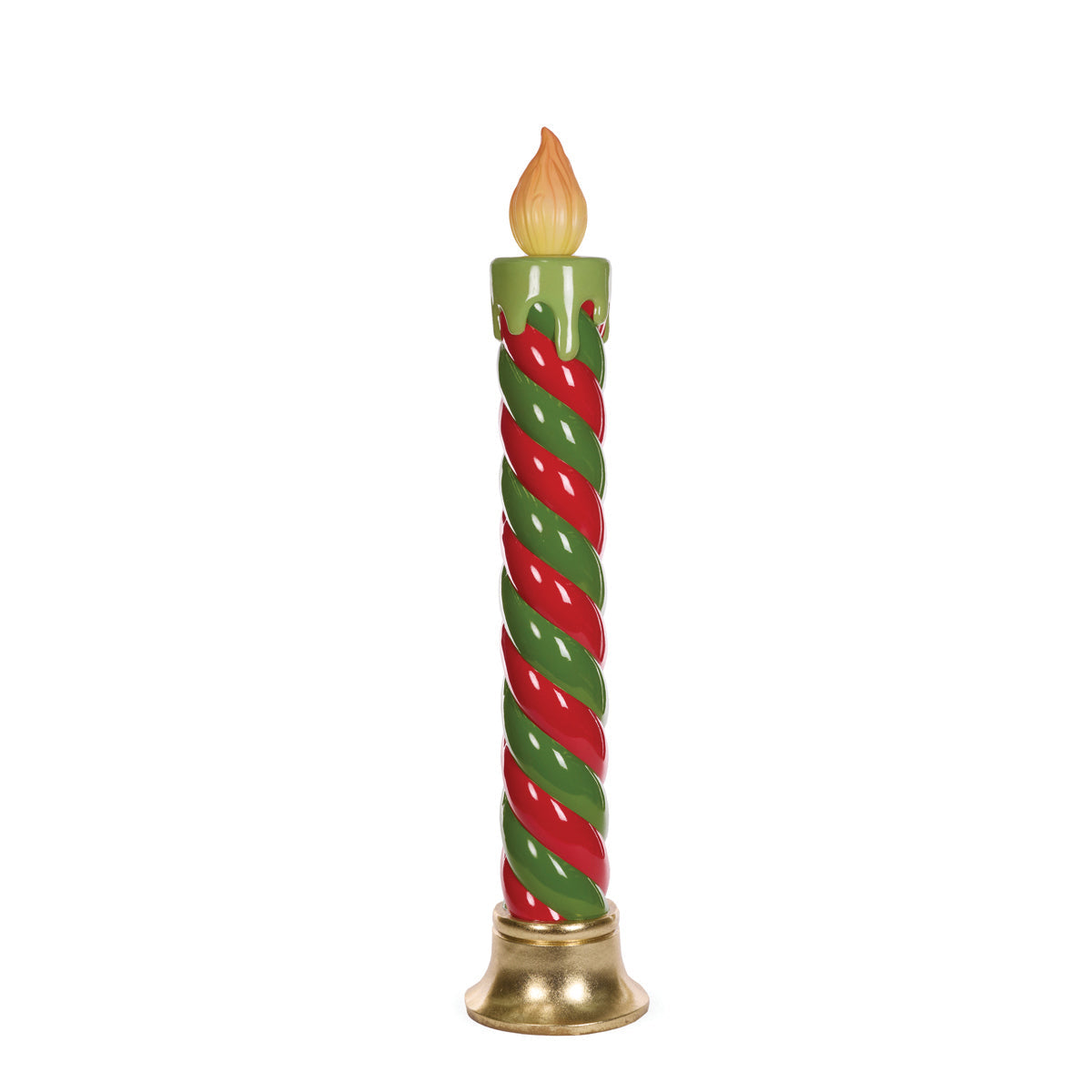 112.5cm LED Red And Green Swirl Candle