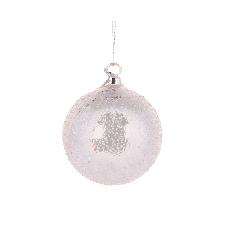 10cm Silver Mercury Bubbles Bauble