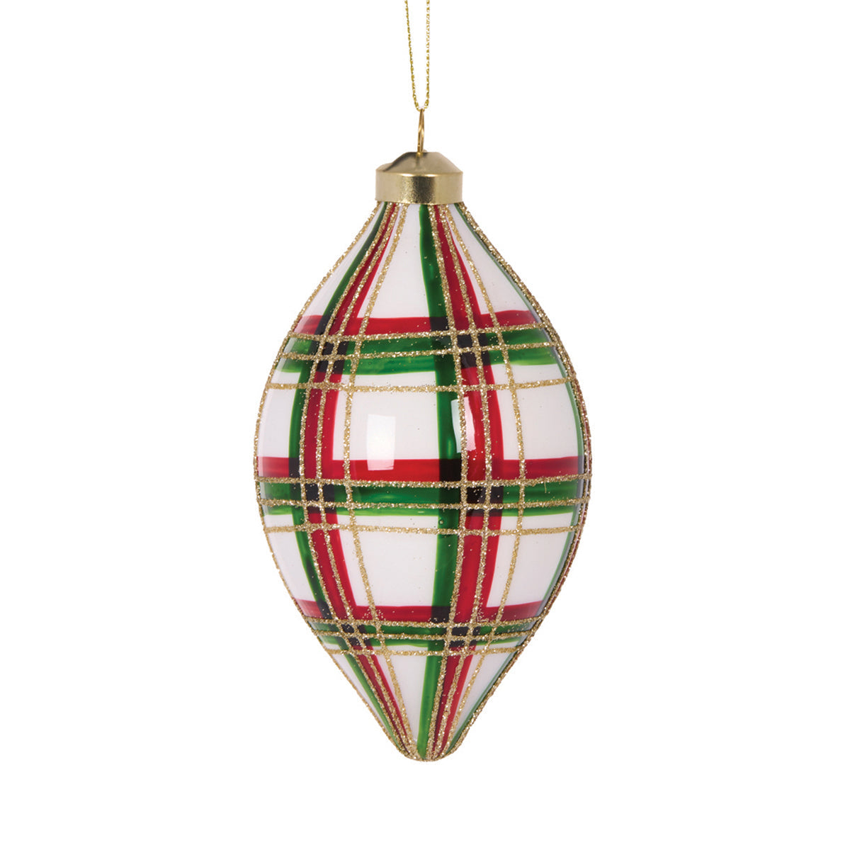 Modern Tartan Drop Bauble