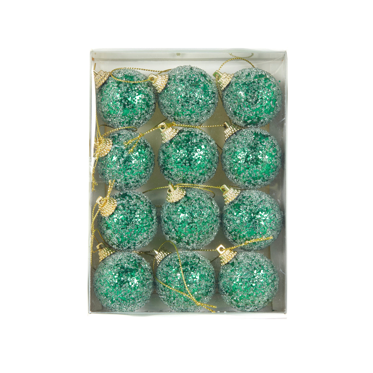 Mini Green Sugar Baubles 12pk