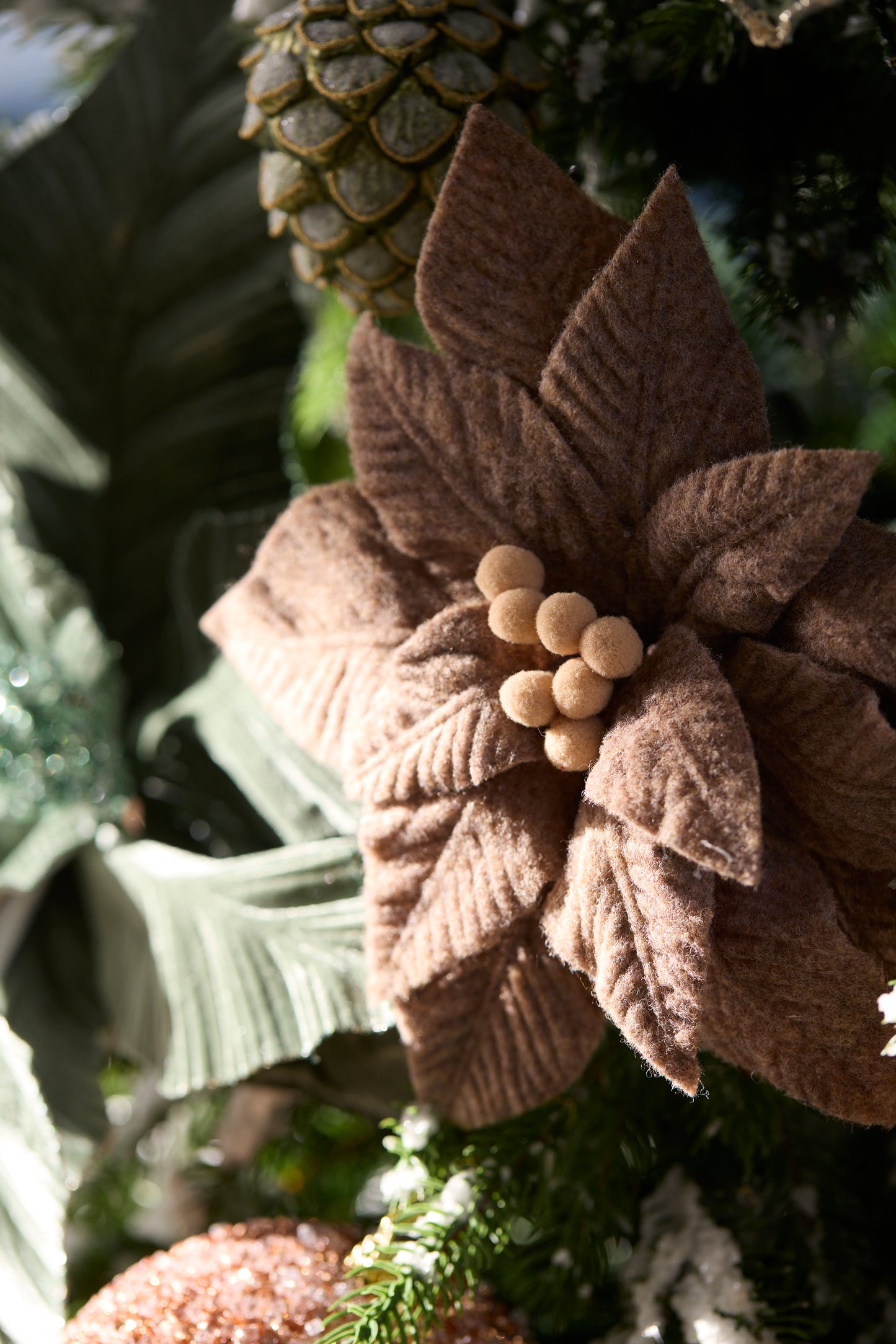 TAUPE VELOUR POINSETTIA