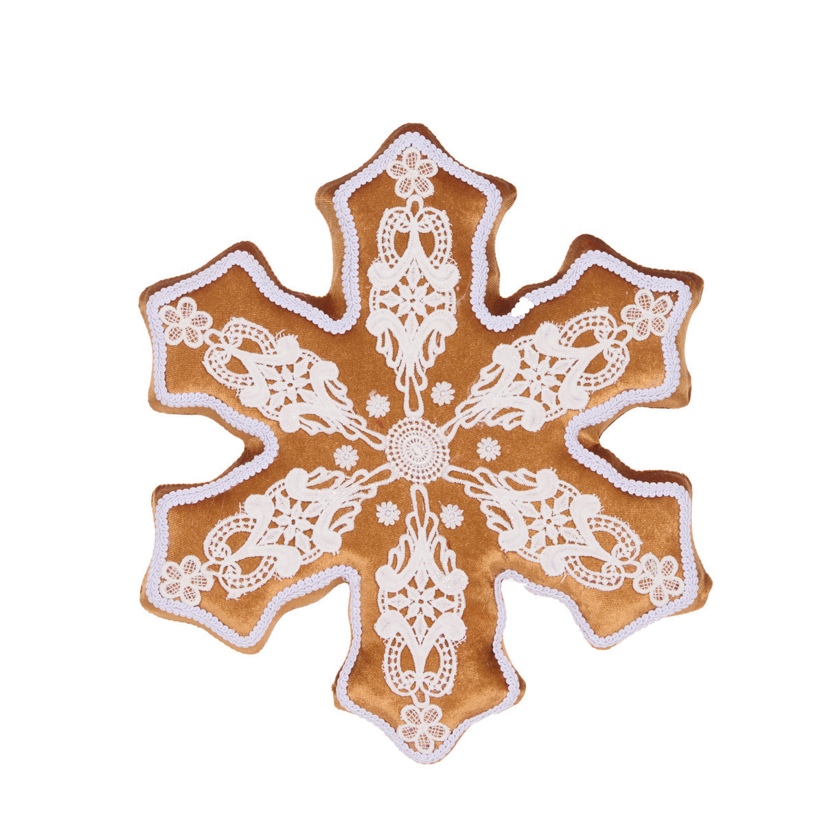 Intricate Lace Gingerbread Snowflake Ornament