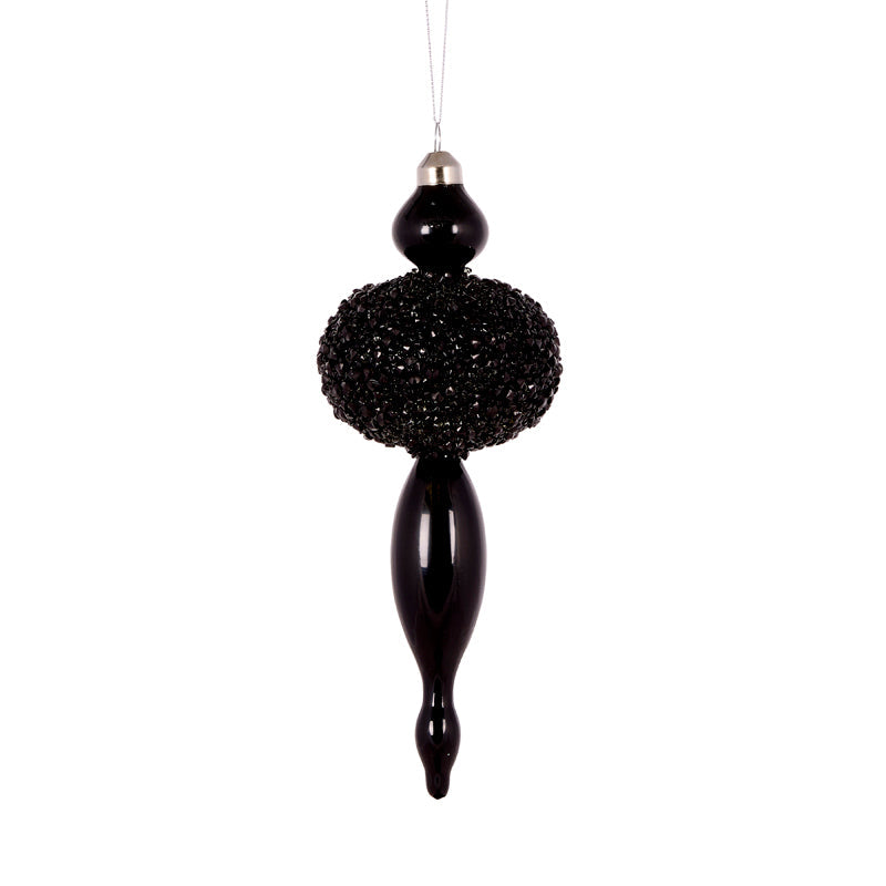 Black Beaded Round Finial