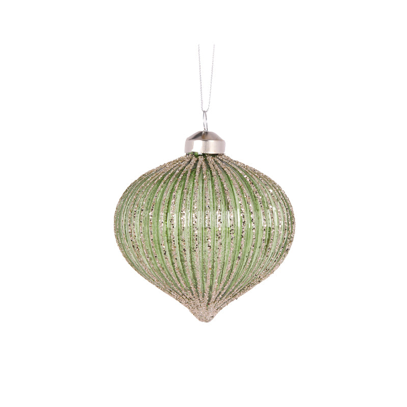 Sage Simple Ribbed Onion Bauble
