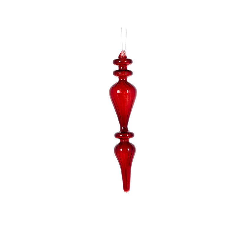24cm Burgundy Transparent Bulb Finial